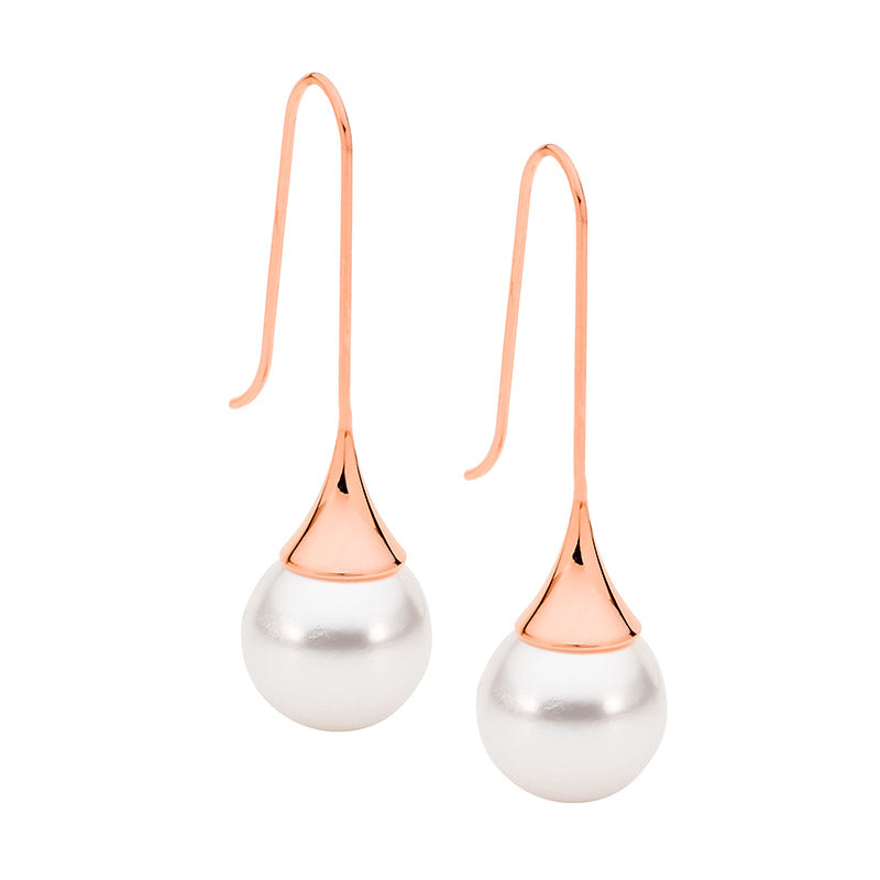 Pearl drop hook earrings