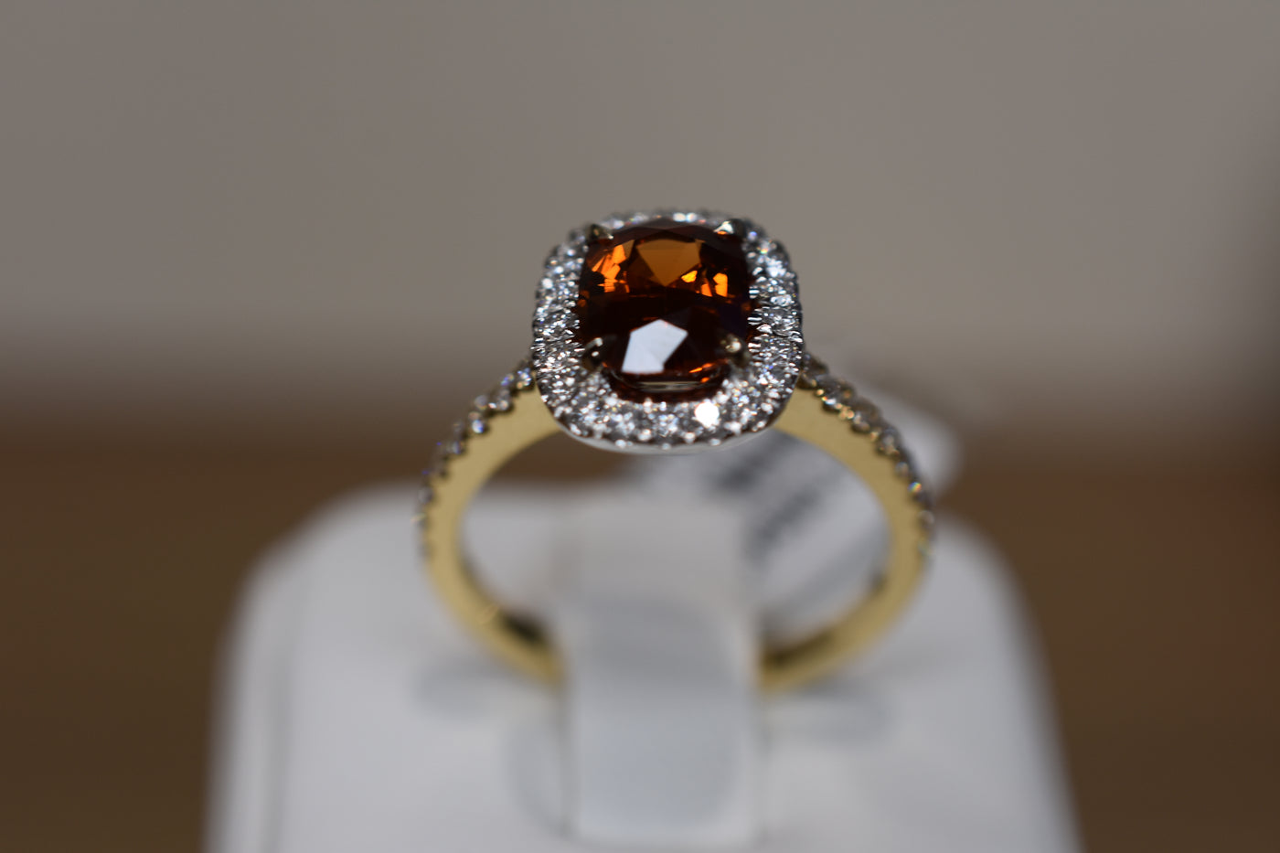 Garnet and diamond set ring