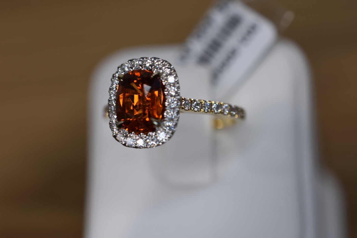 Garnet and diamond set ring
