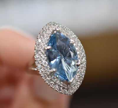 Aquamarine & Diamond ring