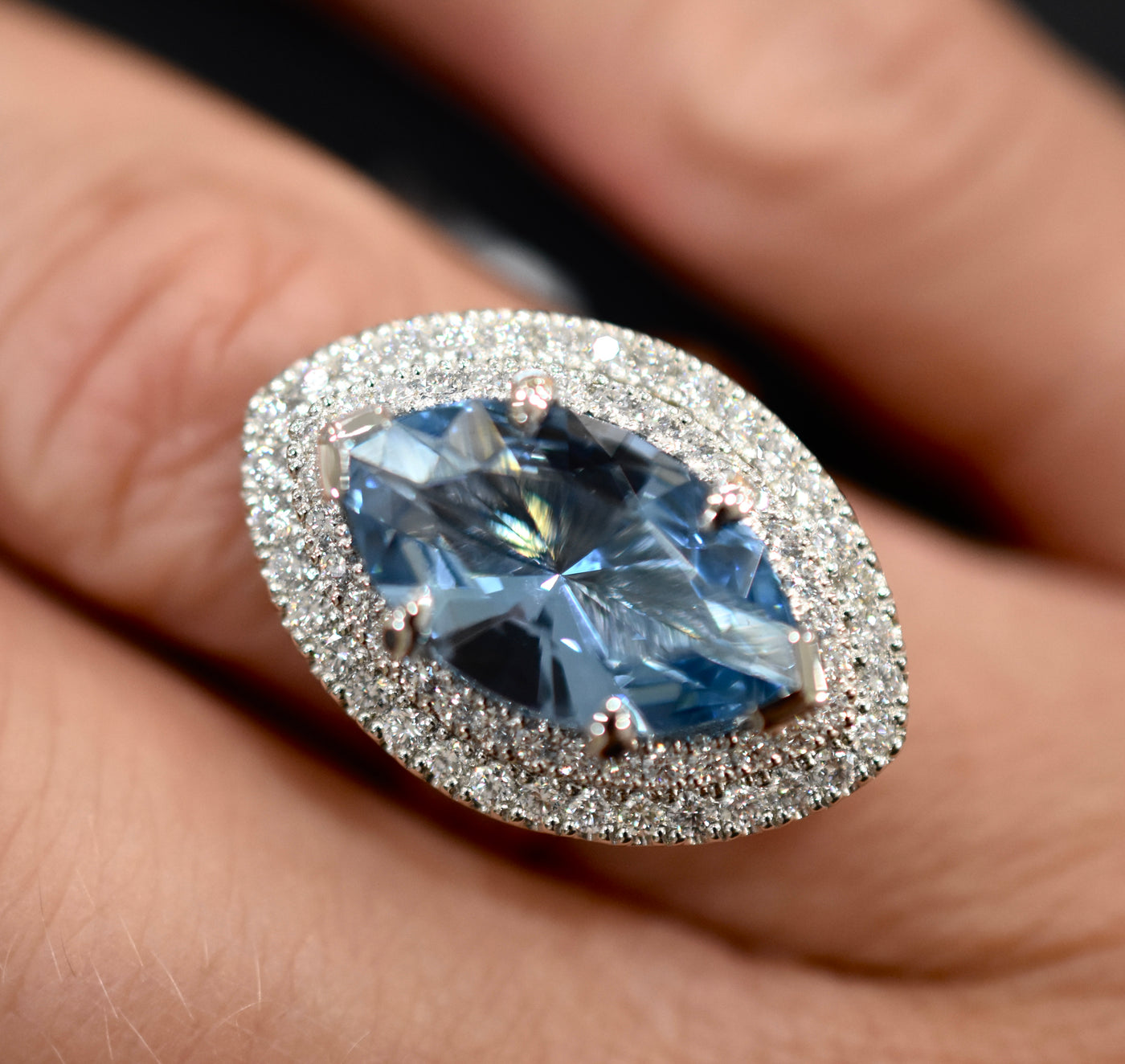 Aquamarine & Diamond ring